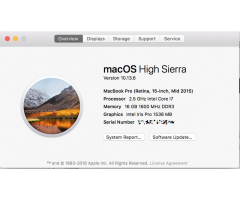 Mint Condition 15 inch Macbook Pro Core i7 Mid 2015 For Sale - 1