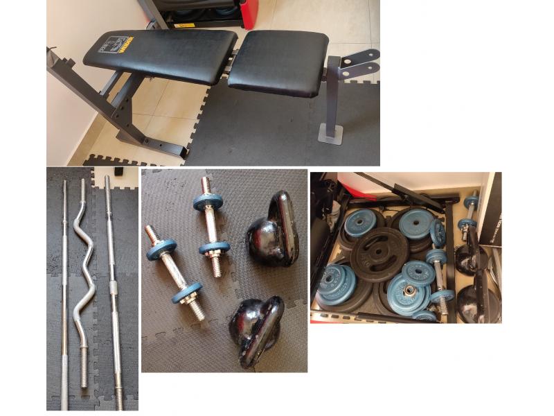 SELLING WORKOUT SET (bench, weights, handles etc) - SOLD - 1
