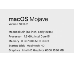 Macbook air 13 inch 256gb (early 2015)