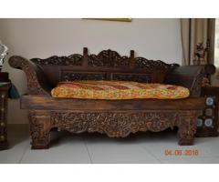 SOLD - 2 Antique day beds of real teak wood for sale - 1