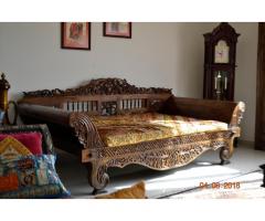 SOLD - 2 Antique day beds of real teak wood for sale - 6