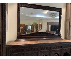 Classic real wood Showpiece stand with mirror - 2