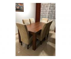 Solid wood G-Plan dining table and six chairs in excellent condition - 1