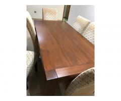 Solid wood G-Plan dining table and six chairs in excellent condition