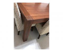 Solid wood G-Plan dining table and six chairs in excellent condition - 4