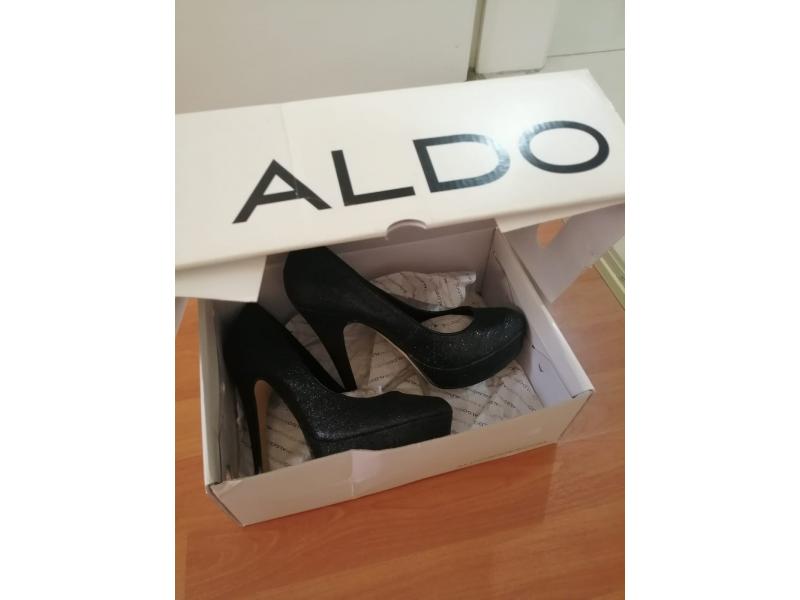Black Aldo Glittery Heels - 1