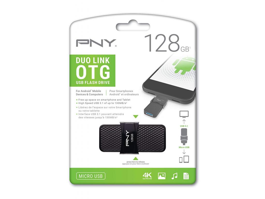PNY 128GB Dual Drive Micro USB + Type A - 1