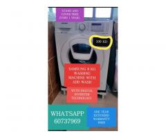 ***FOR SALE : Samsung 8kg Washing Machine with Add Wash and Digital Inverter Technology***