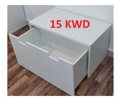 ikea bench with toy storage on castors, 90x50x50 cm, white, 15 KWD