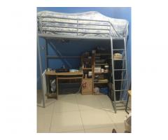 Loft bed and 2 study tables for sale