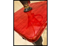 Restyled modern table in glossy red and matte black. - 4