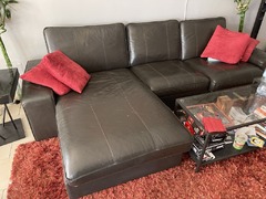 L-shaped leather sofa for sale - 2