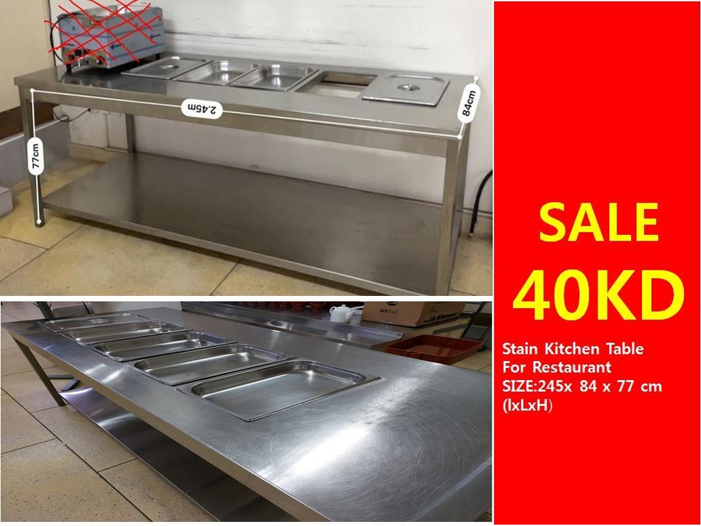 Restaurant stainless table sale Only 40KD - 1