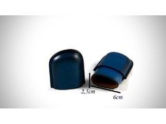Hard leather case for glasses - blue - 2