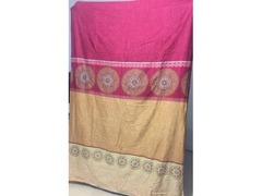 Red-Brown printed pair of curains for sale - 1
