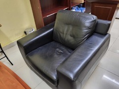 Black Sofa Set with Table - 1