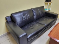Black Sofa Set with Table