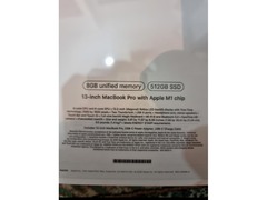 New M1 Apple MacBook Pro 2020, 13 inch , 512gb /8GB space gray