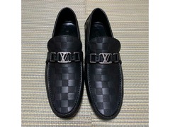 Louis Vuitton Hockenheim Line Moccasin Damier Driving Shoes Black size  42