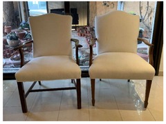 Pair of Wooden Upholstered Chairs - 1