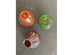 Set of 3 Colored Glass vases