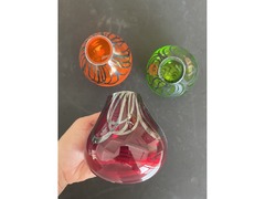 Set of 3 Colored Glass vases