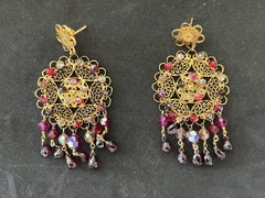 Sonia Heilbron Filigree Earring with crystals - 1