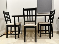 IKEA table 24X48 cm and 3 chairs