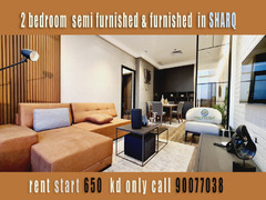for rent in sharq brand new 2 bedrooms semi furnished and furnished - 1