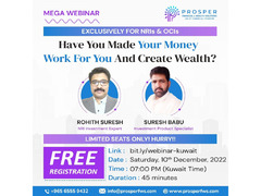 Live Webinar: Have You Made Your Money Work For You And Create Wealth? Register Today