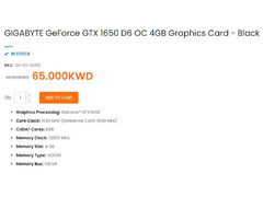 Geforce GTX 1650 4GB (30KD) - 2
