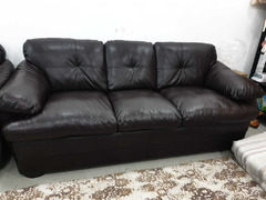 Leather Sofa 3 seater + 2 seater up for sale - 1