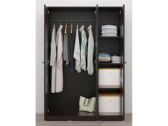 2  week old - IKEA RAKKESTAD Wardrobe with 3 doors, black-brown, 117x176 cm - 1