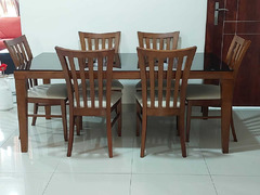 6 Seater Dining Table along with 6 dining chairs from Safat for sale - 2