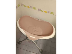 Beaba Camele baby bath pink with base support foldable stand - 1