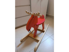 IKEA Rocking-moose, red/rubberwood