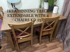 Ikea dinning table with chairs and TV bench with storage
