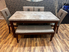 6 seater Marble top dining Set - 1