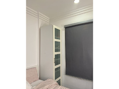 BERGSBO WARDROBE WITH WHITE/FROSTED GLASS DOOR