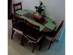 4-seater wood dining table - 1