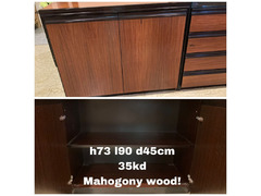Mahogony Wood - double door shelving buffet - 1