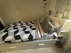 Ikea Bed with 4 Storage Drawers, built in shelves & matteress for Sale - 2