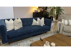 West Elm bradford 3 seated sofa in blue like new - 1