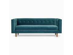 West Elm bradford 3 seated sofa in blue like new - 3