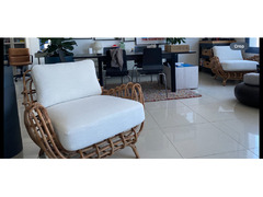 Savannah Rattan Chair West Elm - 2 Chairs for Sale Price 380 KD Both - 1