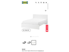 IKEA WHITE BED FRAME - 2