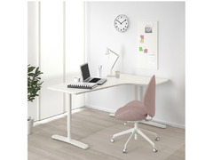 IKEA, BEKANT Corner desk / (right) white color
