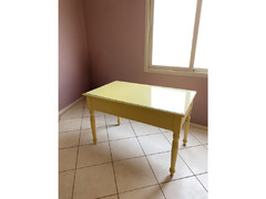 Custom Wooden Desk with Glass Top