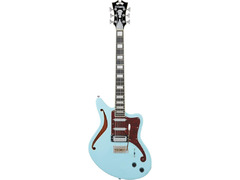 D'Angelico Premier Bedford SH Semi-Hollow-Body Electric Guitar, Sky Blue - 1