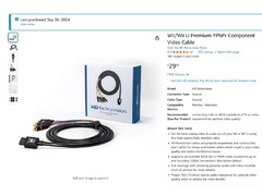 Wii/Wii U Premium YPbPr Component Video Cable - Brand new